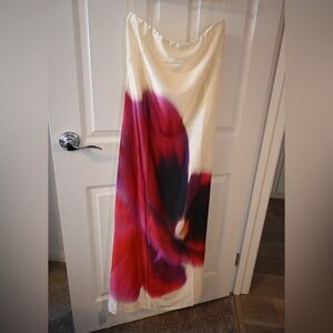 Abercrombie & Fitch Cream Dress with Red and Purple Floral Design